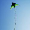 1.6m Big Triangle Kite Easy To Fly Green Kite 10 Meter Tail Primary Stunt Kite with Wheel Line for Kids Adults for Outdoor