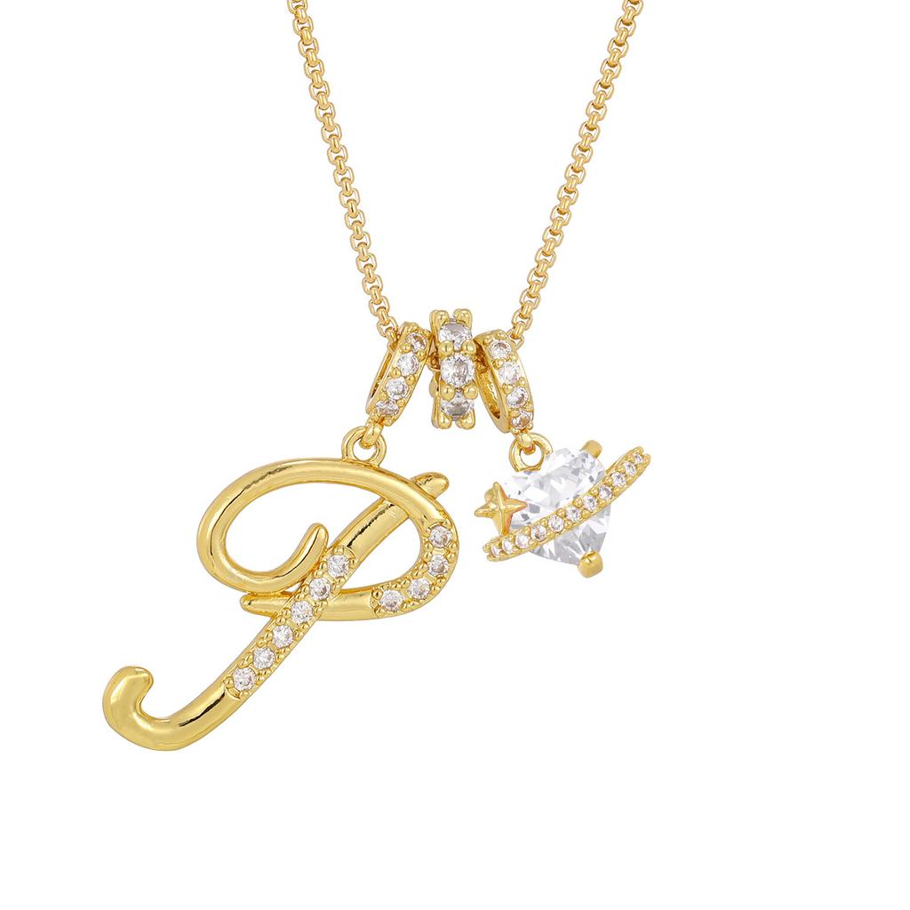 Cross-border necklace dopamine 26 English letter necklace girl light luxury niche high-end Amazon pendant jewelry