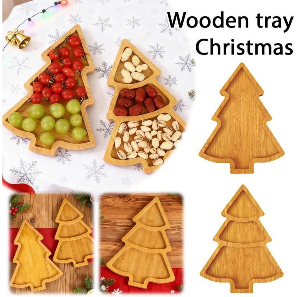 Christmas Tray Wooden Tree Display Christmas Tree Serving Trays For Party For Home Decor Party Fruit Cheese Dessert Candy Snack