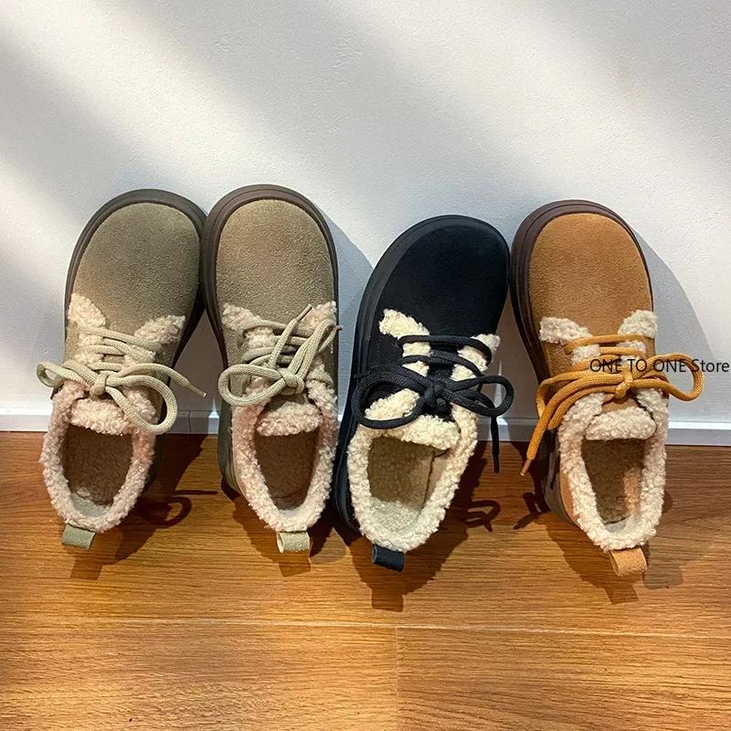 Módní dámské pantofle s plochou podrážkou, platforma, nové luxusní zimní dámské boty Boken, plyšové, módní, retro boty z fazolí, bavlněné dámské boty