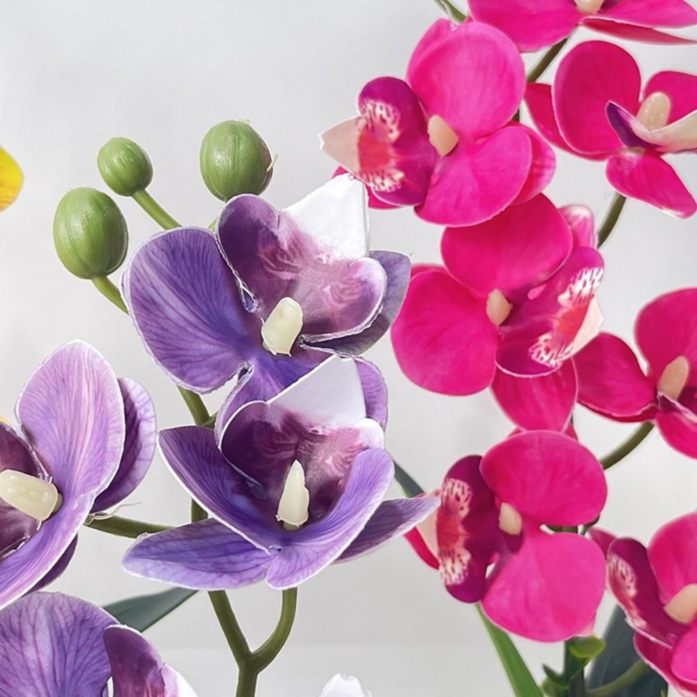 Pink Simulated Flower Butterfly Orchid Potted Artificial Faux Plants  Indoor Decoration