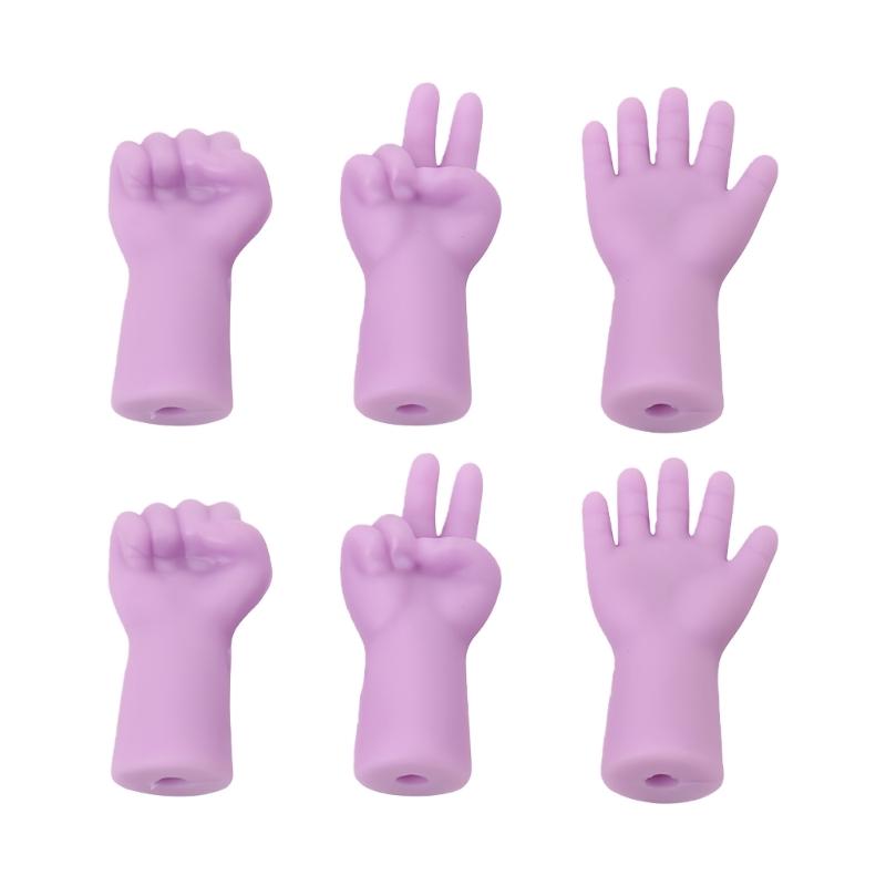 6Pcs Knitting Needle Point Protectors Hand Shape Knitting Needle Stoppers Slip Resistant Crochet Hook Tip Covers
