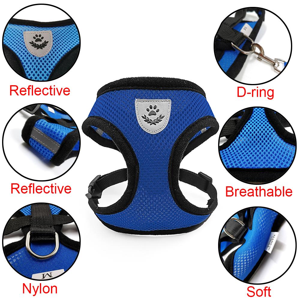 Reflective Pet Harness for Small Medium Dogs Cats Breathable Pets Vest Harnesses And Leash Set For Beagle Pug Dog Accessories
