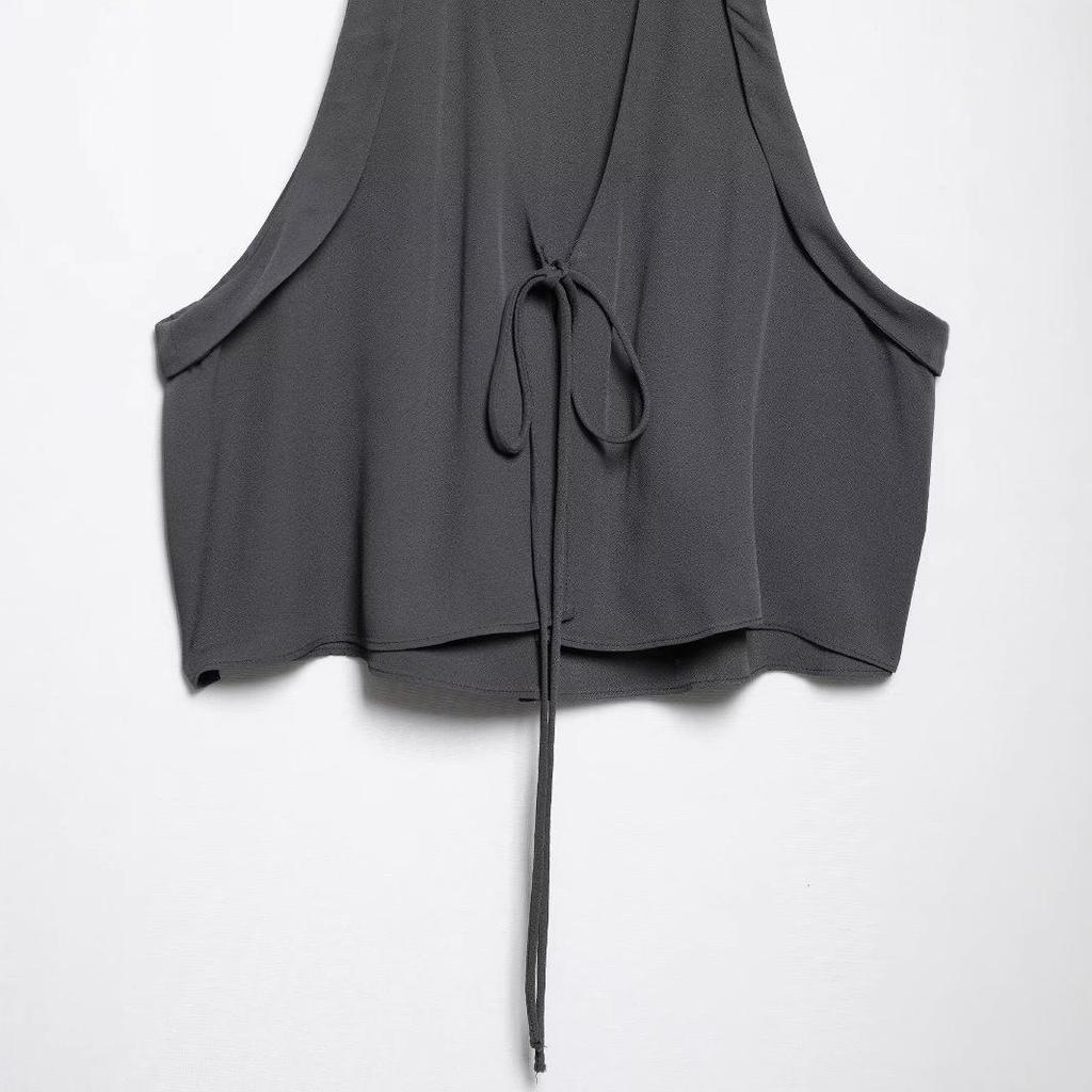 2025 Spring Women's European & American Fashion Bow Vest Top