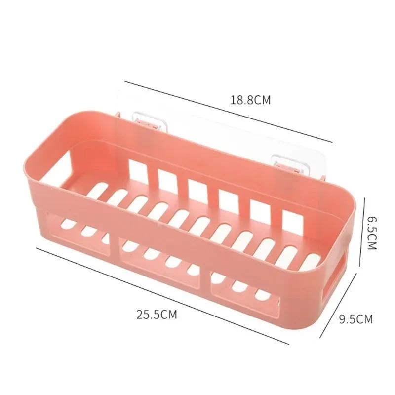 Shower Caddy Plastic Drain Rack Multi Wall-Mounted Purpose Bathroom Storage Shelf Self-Adhesive Shower Organizer Supplies