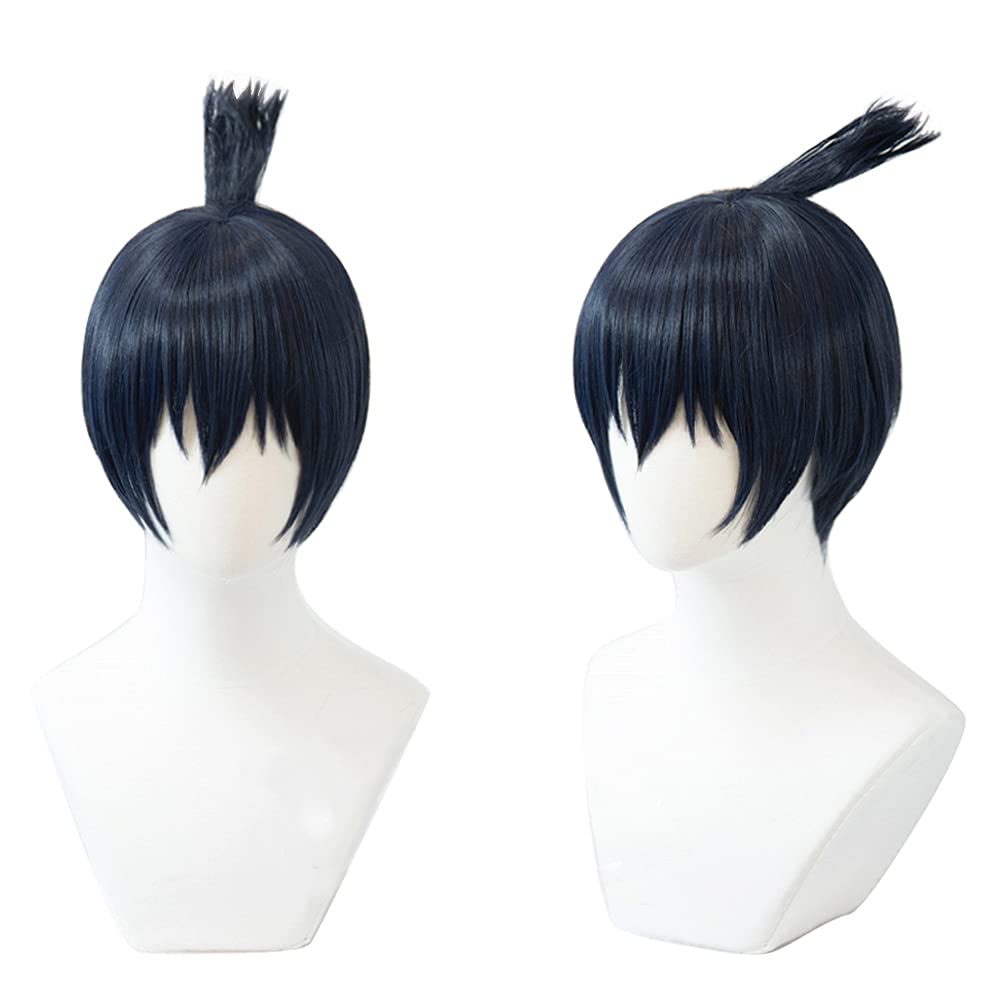 

косплей темный крутой короткий идеально для вечеринок и Включает 3 бонуса: преданный и памятный термостойкий парик, Второй замок синий, волосы, маскировка. чёрный