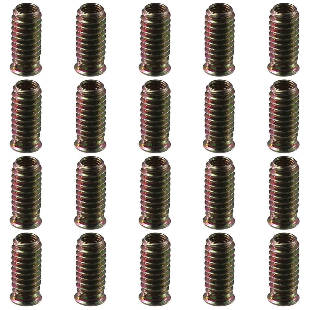 20Pcs M6 M8 M10 Threaded Inserts Nuts Carbon Steel Threaded Wood Inserts Hex Socket Drive