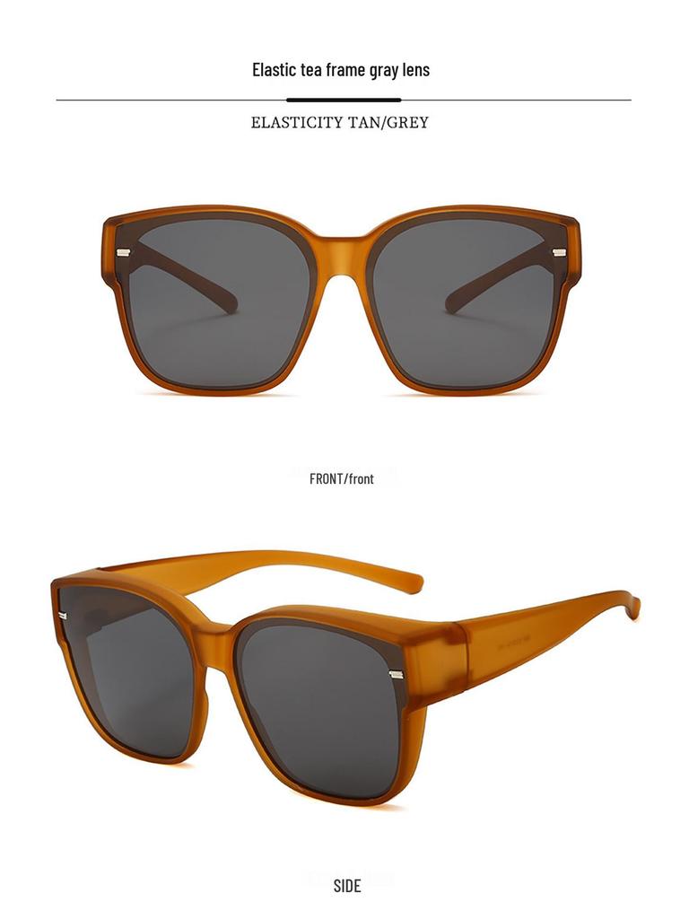 Unisex Polarized TR Clip-On Glasses Set - Trendy, Large Frame Sunglasses for Driving