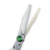 6.0-Inch Serrated Green Gem Hairdressing Scissors - Straight Shears with Antler Fishbone Design