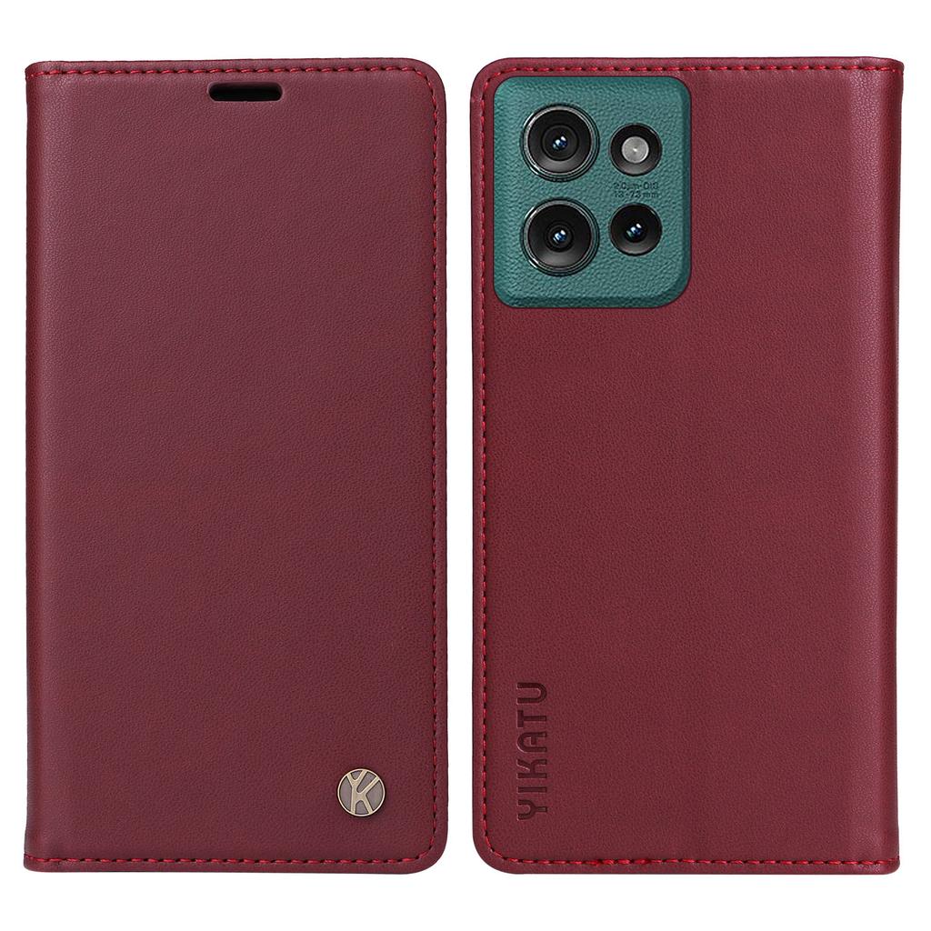 YIKATU YK-001 For Motorola Edge 50 5G Case Stand Leather Phone Cover Strong Magnetic Closure