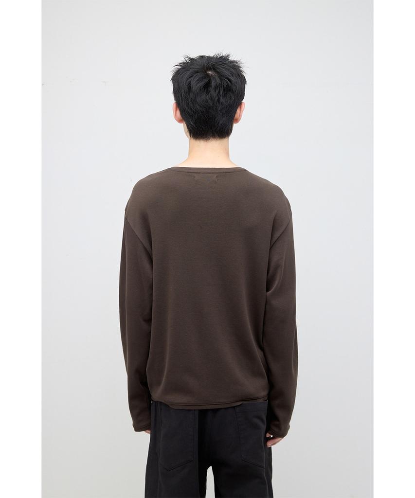 HATCHINGROOM Rolling Tee Rib Deep Brown