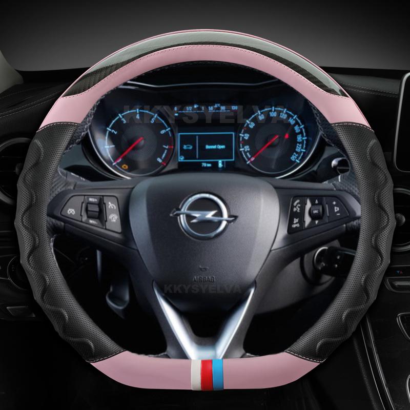 Car Steering Wheel Cover D Shape Leather For Opel Astra 2015- Corsa Combo Mokka 2018- Grandland X Ignia CT 2017-