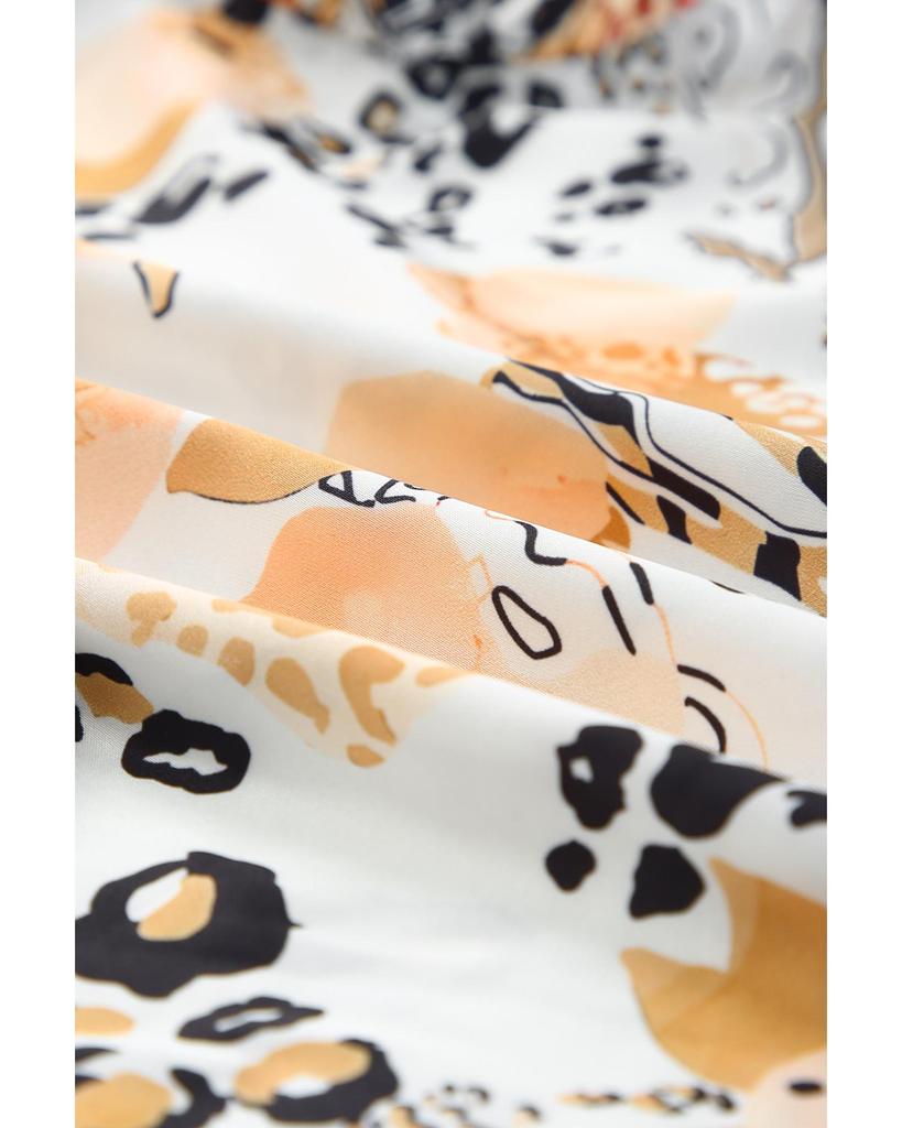 Azura Exchange Leopard Floral Print Puff Sleeve Blouse