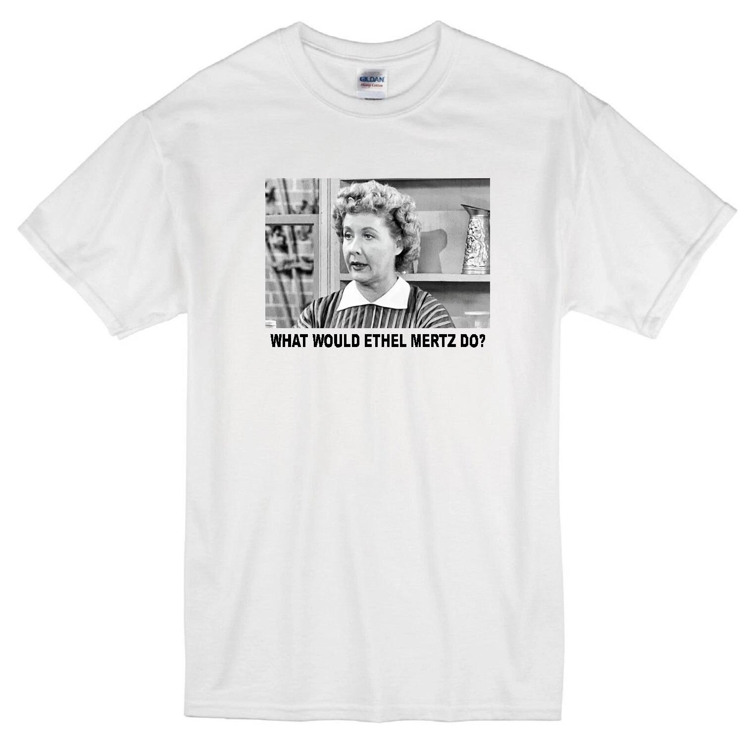 ETHEL MERTZ WWD? VIVIAN VANCE I LOVE LUCY LUCILLE BALL RETRO TV WHITE T-shirt S