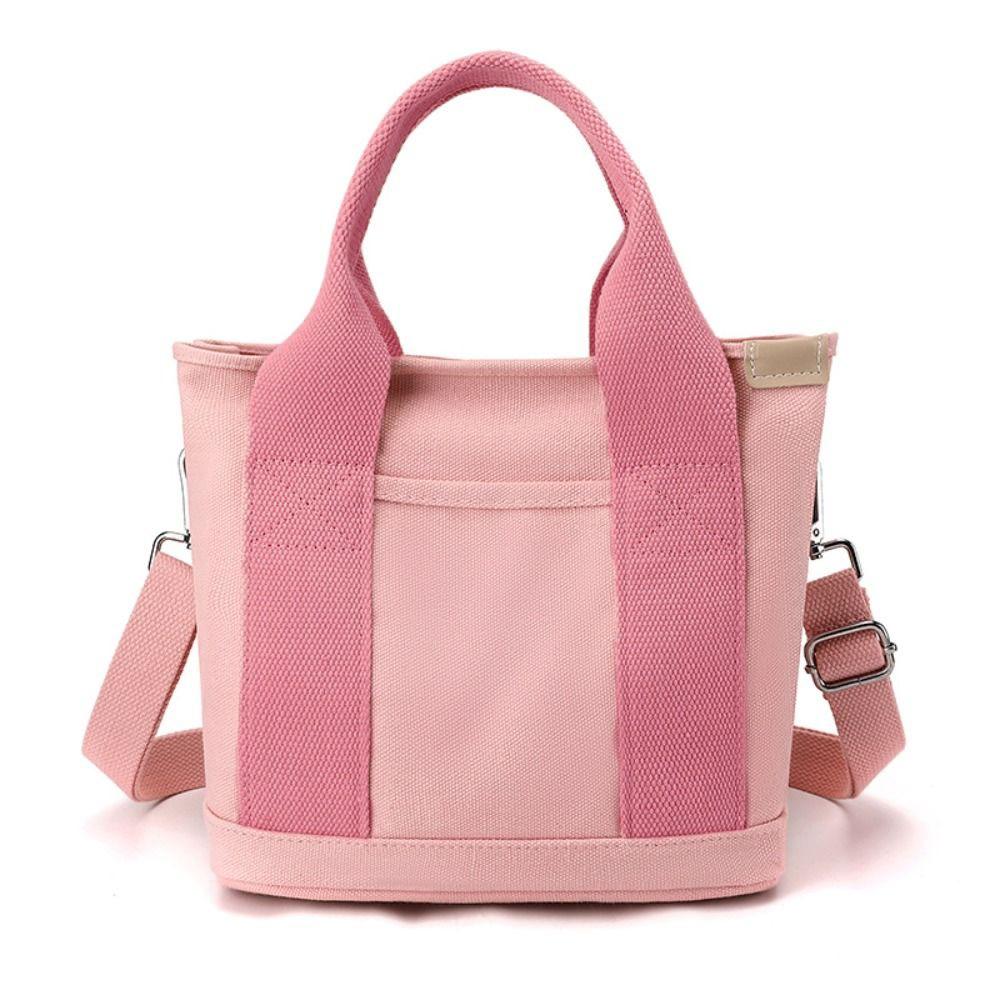 Zipper Japanese Style Crossbody Bag Handbag Pure Color Tote Bag Fashion Canvas Shoulder Bag  Daily