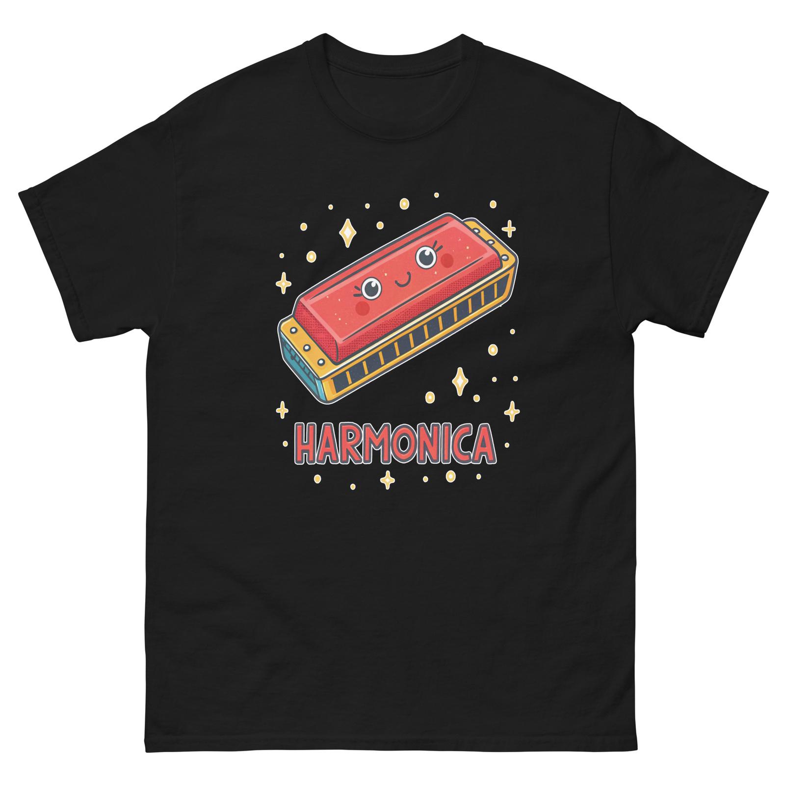 Harmonica Musical Instrument Illustration T-Shirt S