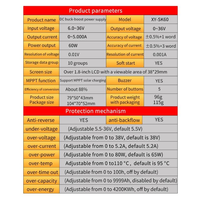 Boost Converters Adjustable Voltage Regulated Power Supply Step Up Down Constant Voltage Current Solar Charging Module