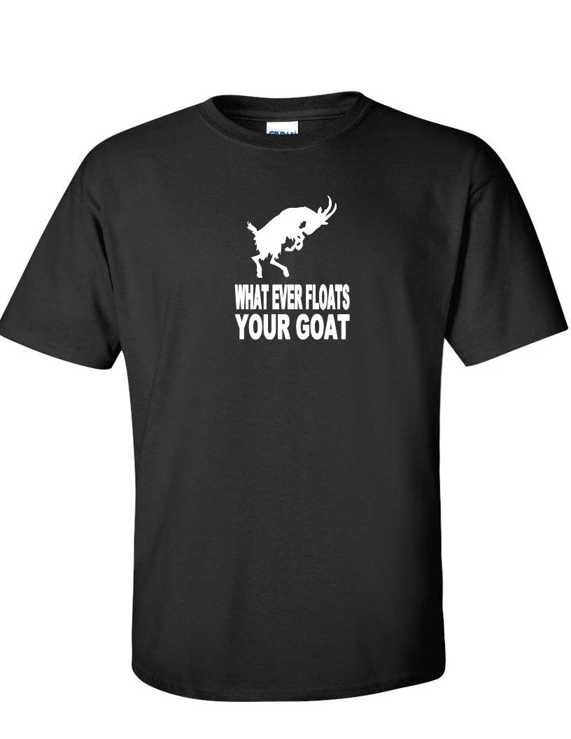 Whatever Floats your Goat Funny Farmer Animal Gift Black Cotton T-Shirt 2XL