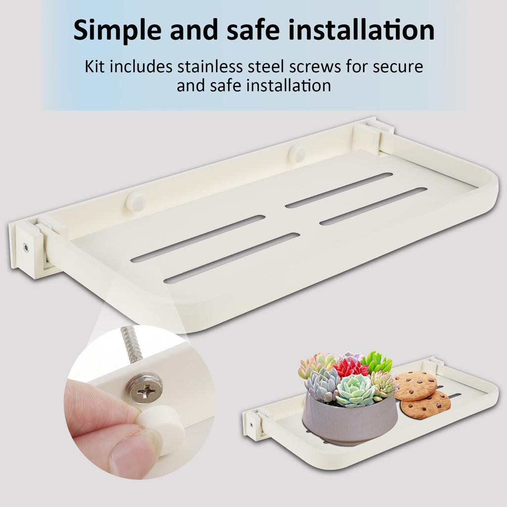 2PCS RV Foldable Shelf RV Aluminium Alloy Fold Down Shelf Wall Mounted RV Floating Shelf Space Saving Compact RV Folding Shelf