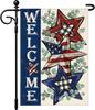 Artscope Patriotic 4th of July Garden Ag 12x18 Inch Double Sided for Outside, Stars Eucalyptus Memorial Day Independence D AAS