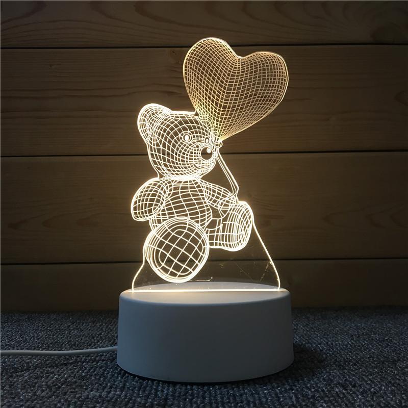 3d Nightlight Vision Bedroom Creative Desk Lamp Diy Holiday Gift Usb Direct Plug