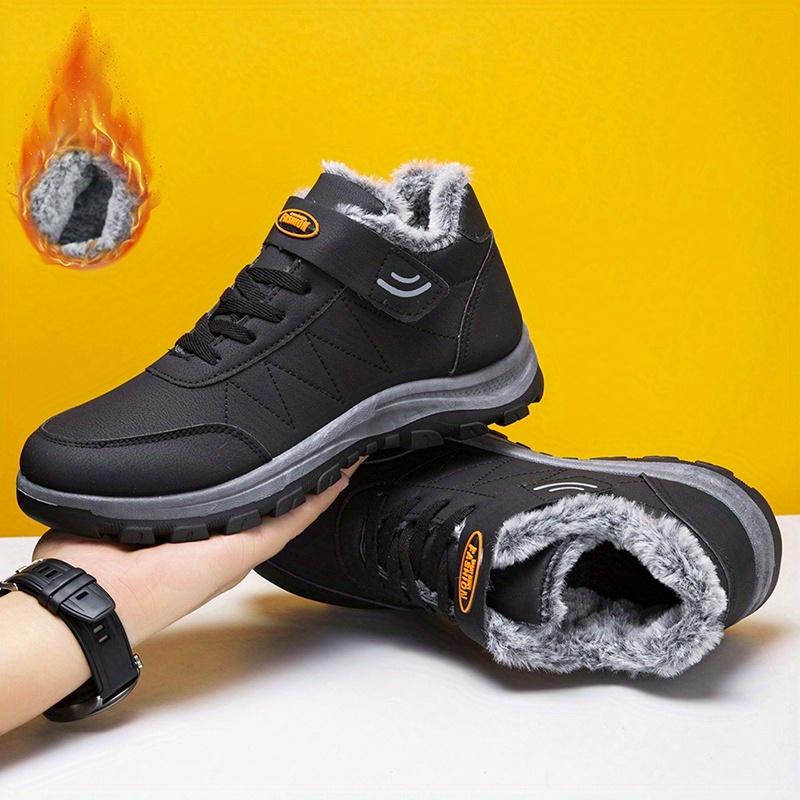 Men's Shoes Winter Sneakers Warm Shoes Walking Fleece-Lined Thickened Shoes Non-Slip Soft Sole Snow Boots