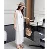 Women's Linen Blend Lace Patchwork Two-Piece Set