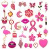 30 Cartoon Alloy Jewelry Pendants: Rose Red Drip Oil for DIY Bracelet and Handbag Accessories