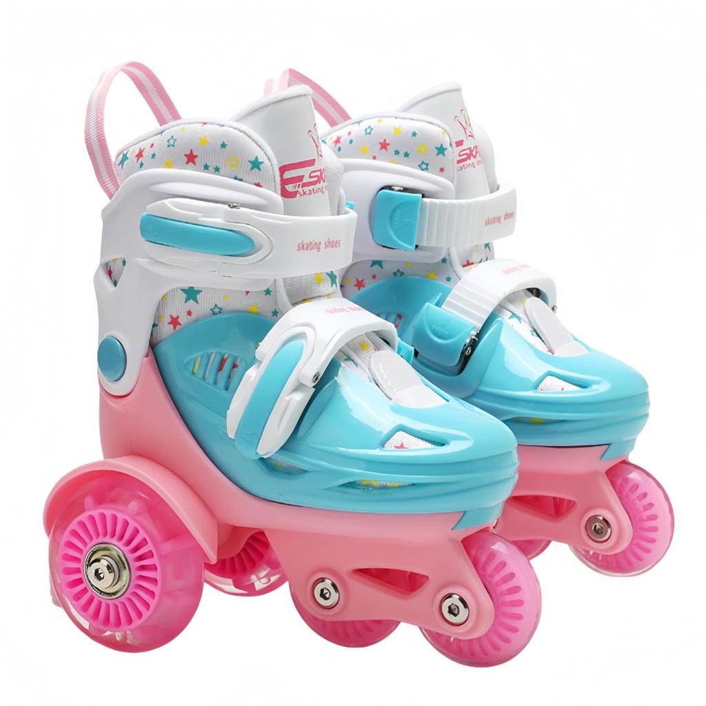 Custom Kids' Beginner Inline Roller Skates with Flashing Double Row Wheels