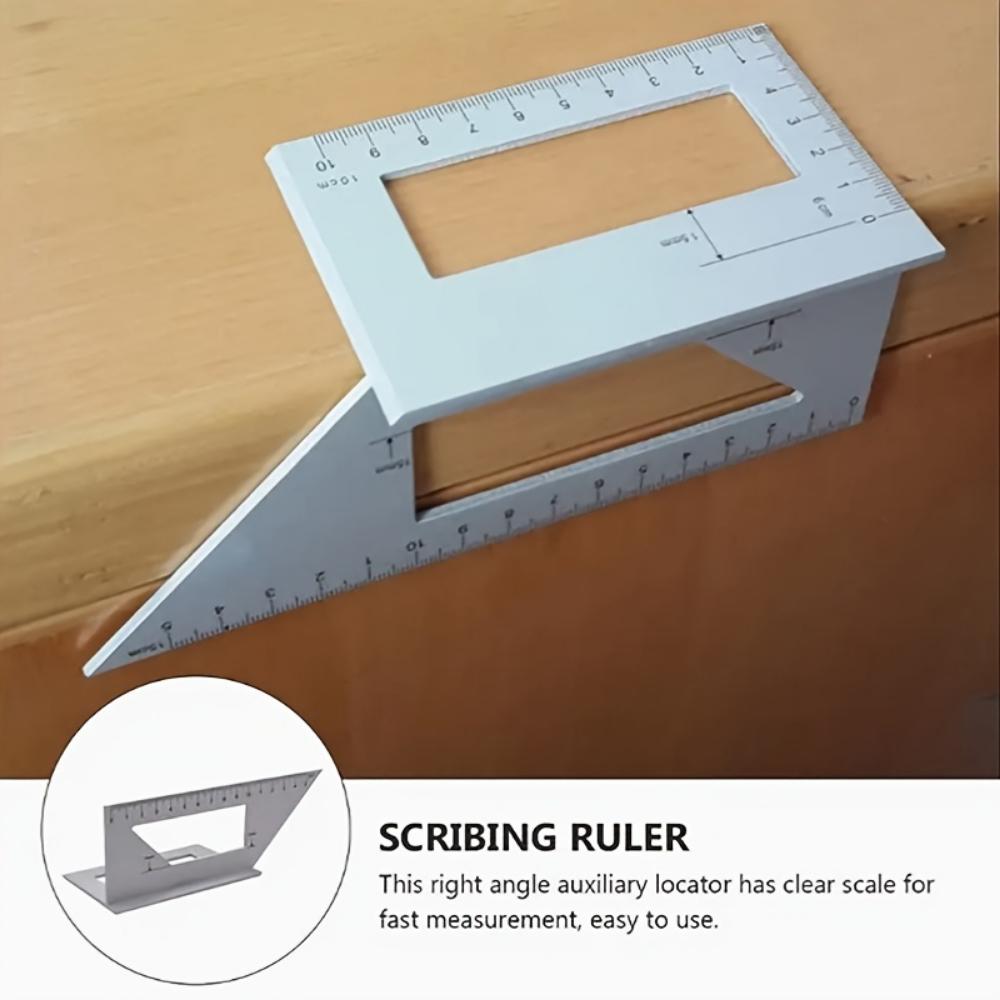 Precision Aluminum Square Ruler, Angle Ruler, Multi-Angle Measuring Tool - 45 °/90 ° Woodworking Ruler - High Precision Measuring Instrument