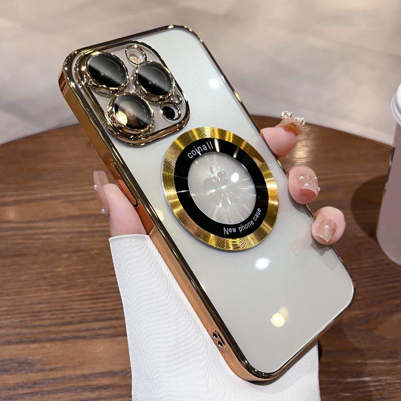 Luxury Electroplated Magsafe Wireless Charging Case For iPhone 16 Pro Max 15 14 13 12 11 Plus PC hard Magentic Fashion Cover