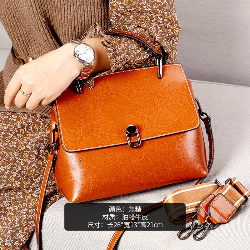 Women's Cowhide Leather Bags 2026 New Fashi One-shoulder Handbags Ladies Classic Satchels Large Capacity Messenger Versatile