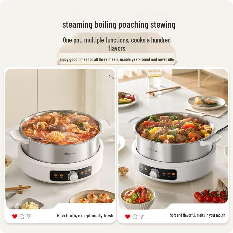 BEAR 6L Multi-functional Electric Hot Pot with Steamer CN Plug (adapter Included)
