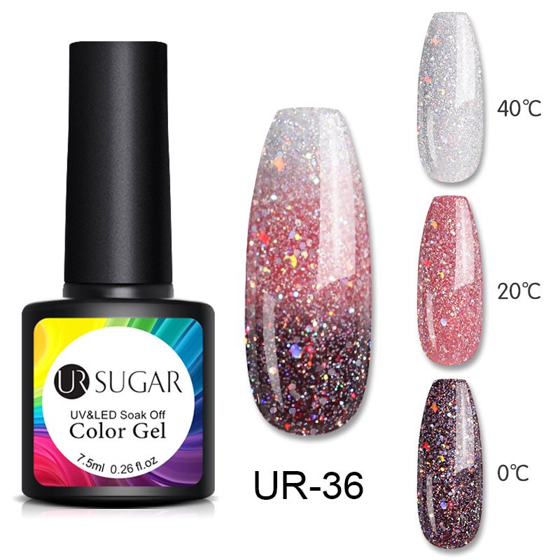Buy 7.5ml Sequins Nail Art Gel Polish Thermal Color Changing Nail Art