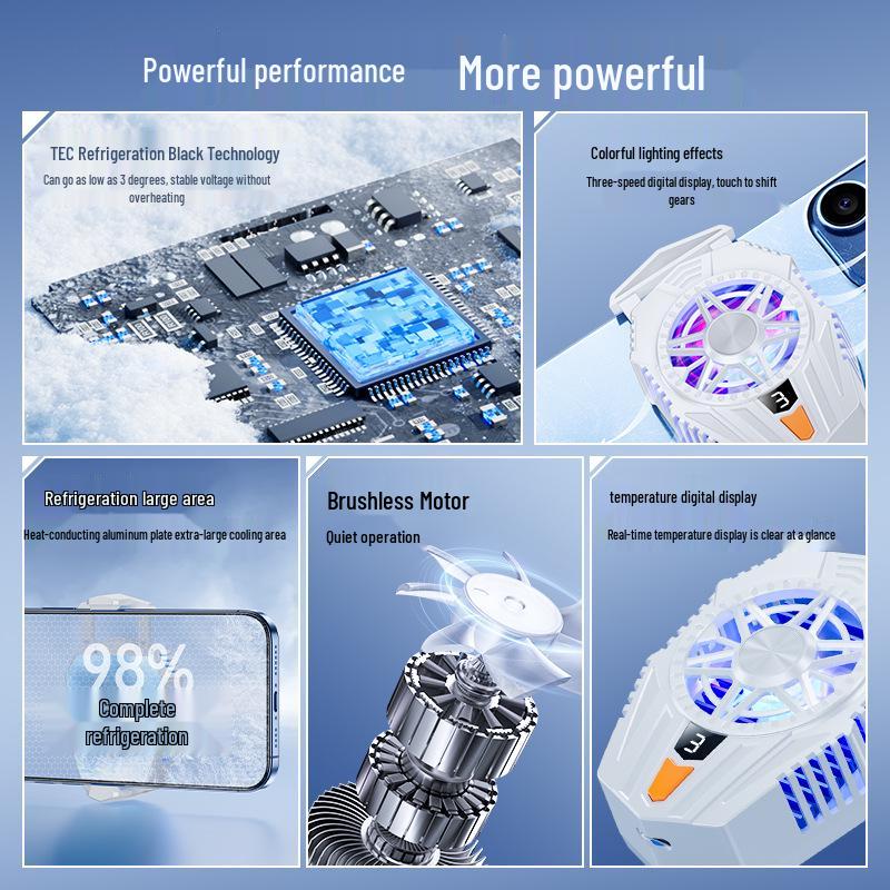 Mobile Phone Cooling Clip: Semiconductor Refrigeration, Rechargeable, Perfect for Gaming (PUBG, King of Glory)