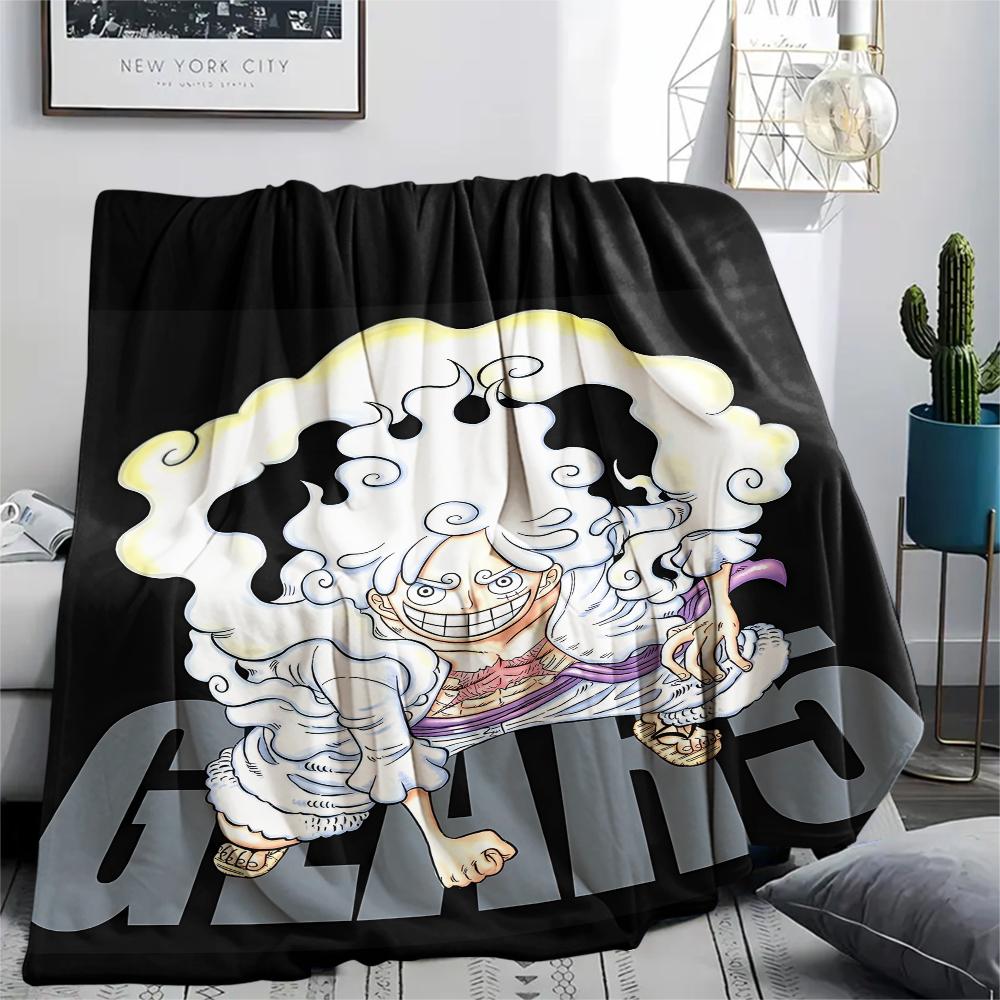 One Piece Charakter Print Flaneldecke, Hohe Qualität, Bequem für alle Jahreszeiten, Heimdekoration, Wärme und Komfort, Perfekt für Weihnachtsgeschenke