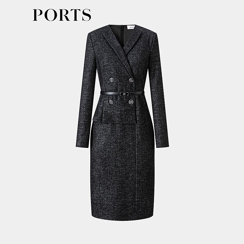 PORTS Women's Wool Blend Layered Patchwork Dress