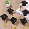 5/10 Pezzi Cappello da Laureato in Feltro con Nappe per Festa di Laurea Decorazione Fai-da-Te Tappo per Bottiglia di Vino Mini Cappello da Laureato Scatole Regalo per Caramelle
