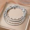 4pcs Stainless Steel Gold Bracelets for Women, Waterproof 18K Gold Plated Stackable Cuban Rope Chain Bracelet Dainty Bracelets