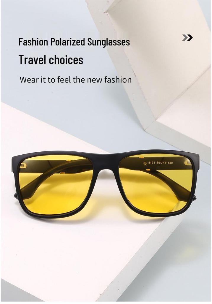 Men's & Women's Polarized Fishing & Fashion Sunglasses - Sun Protection Retro Square Frame