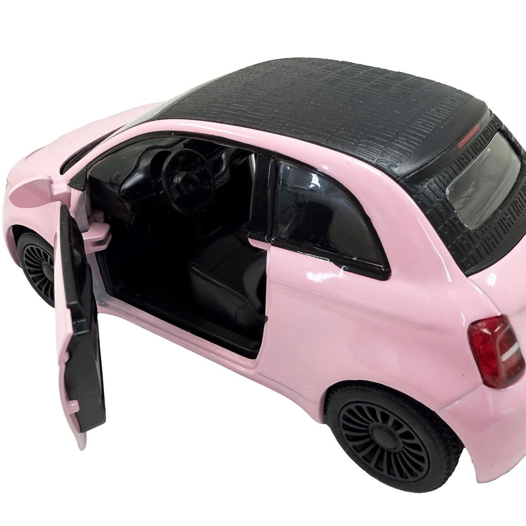 Scale Fiat 500e Kinsmart Diecast Miniature Car In Pastel Pink 1/32