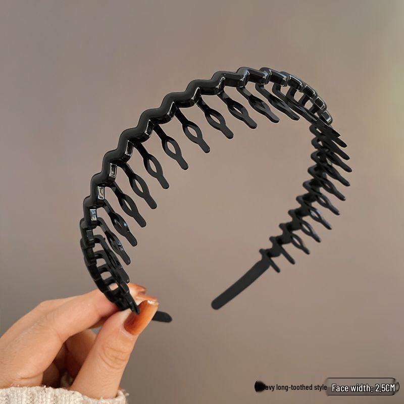 

Обруч для волос женский: Стиль 2025 года с зубцами, идеально подходит для умывания лица и небольшой укладки волос; Универсальный головной убор-шпилька.