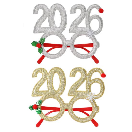 2026 New Year Eve Glasses Christmas Party Photo Props for Adults Kids Festive Celebration Eyewear for Countdown Party