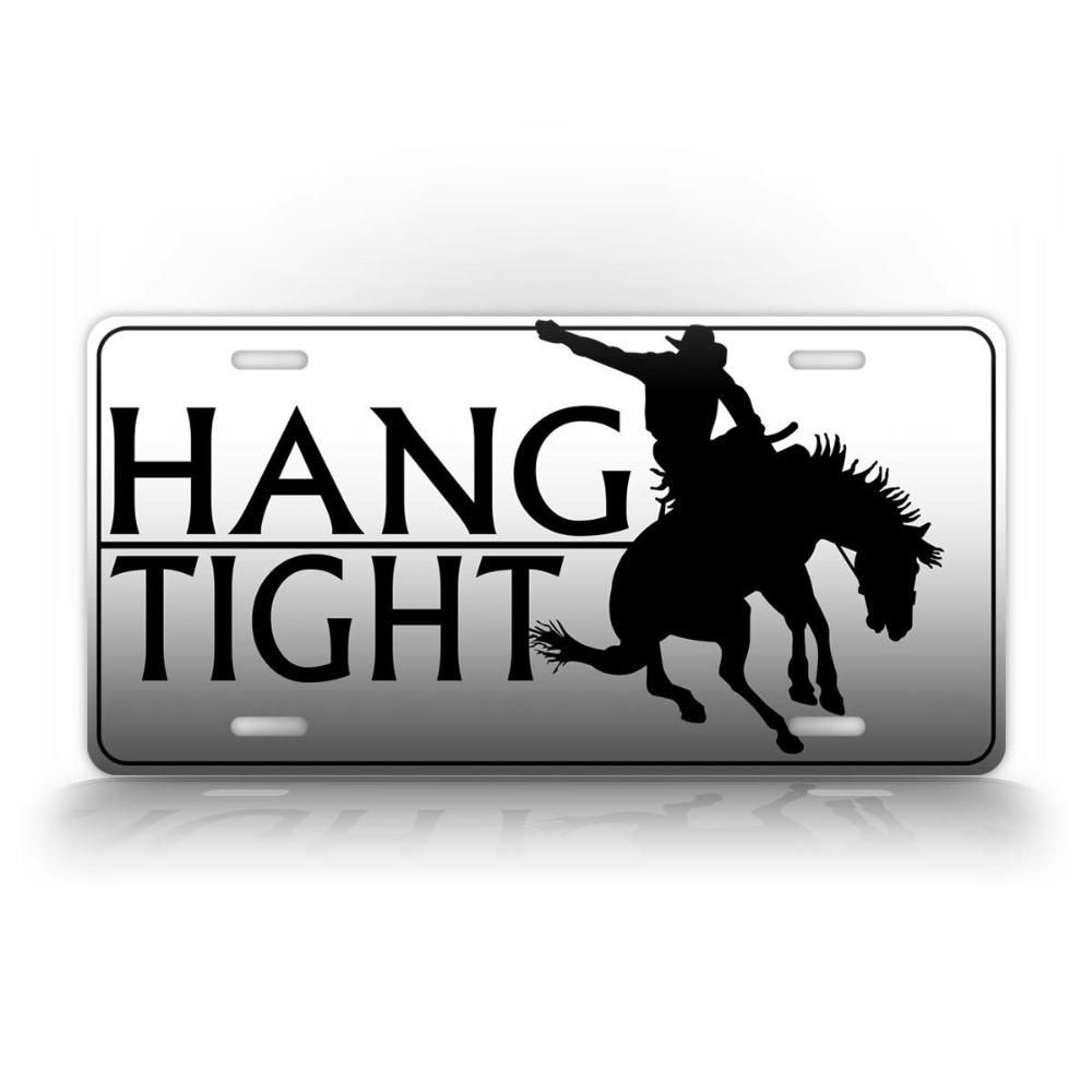 

1pc Metal Tin Sign Bronco Rodeo Cowboy Bucking Bronco Auto License Plate Wall Decor білий