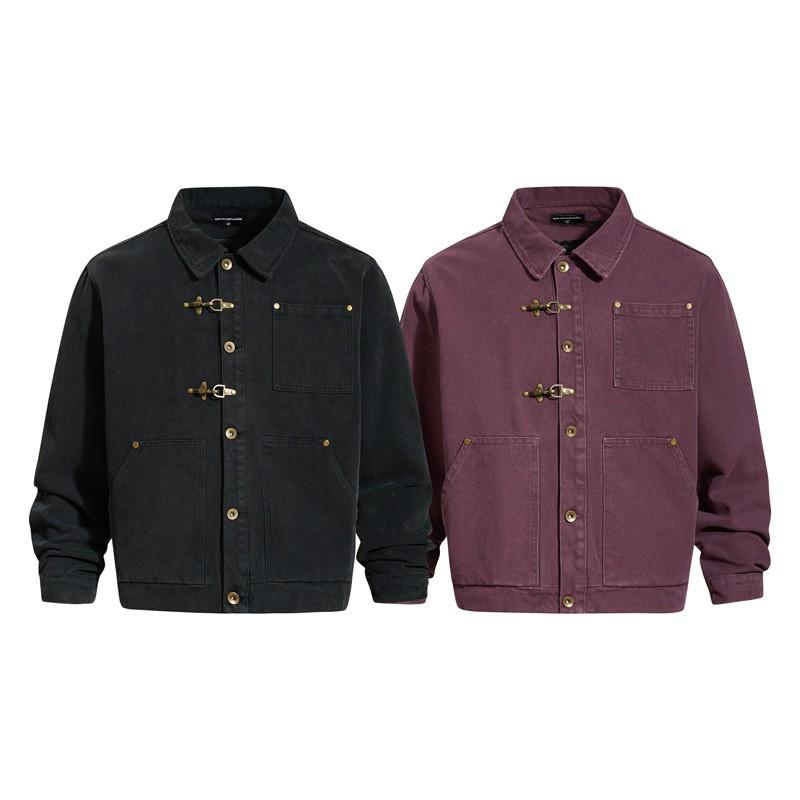 Vintage American Style Barn Jacket With Lobster Clasp Oversized Cotton Canvas Workwear Men Women Fall Winter Clean Fit