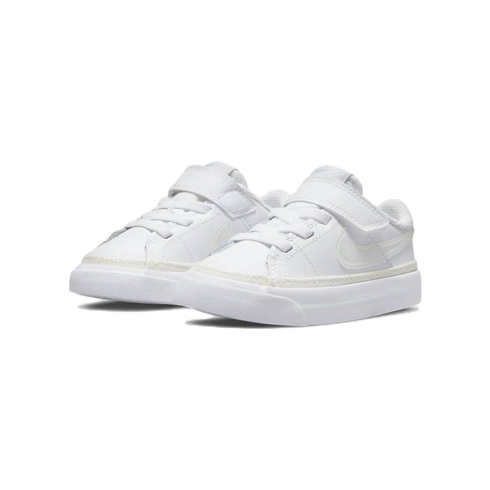 Nike Court Legacy TD Leather Slip Resistant Cushioning Low top Skateboard Shoes White Infant And Toddler DA5382-114