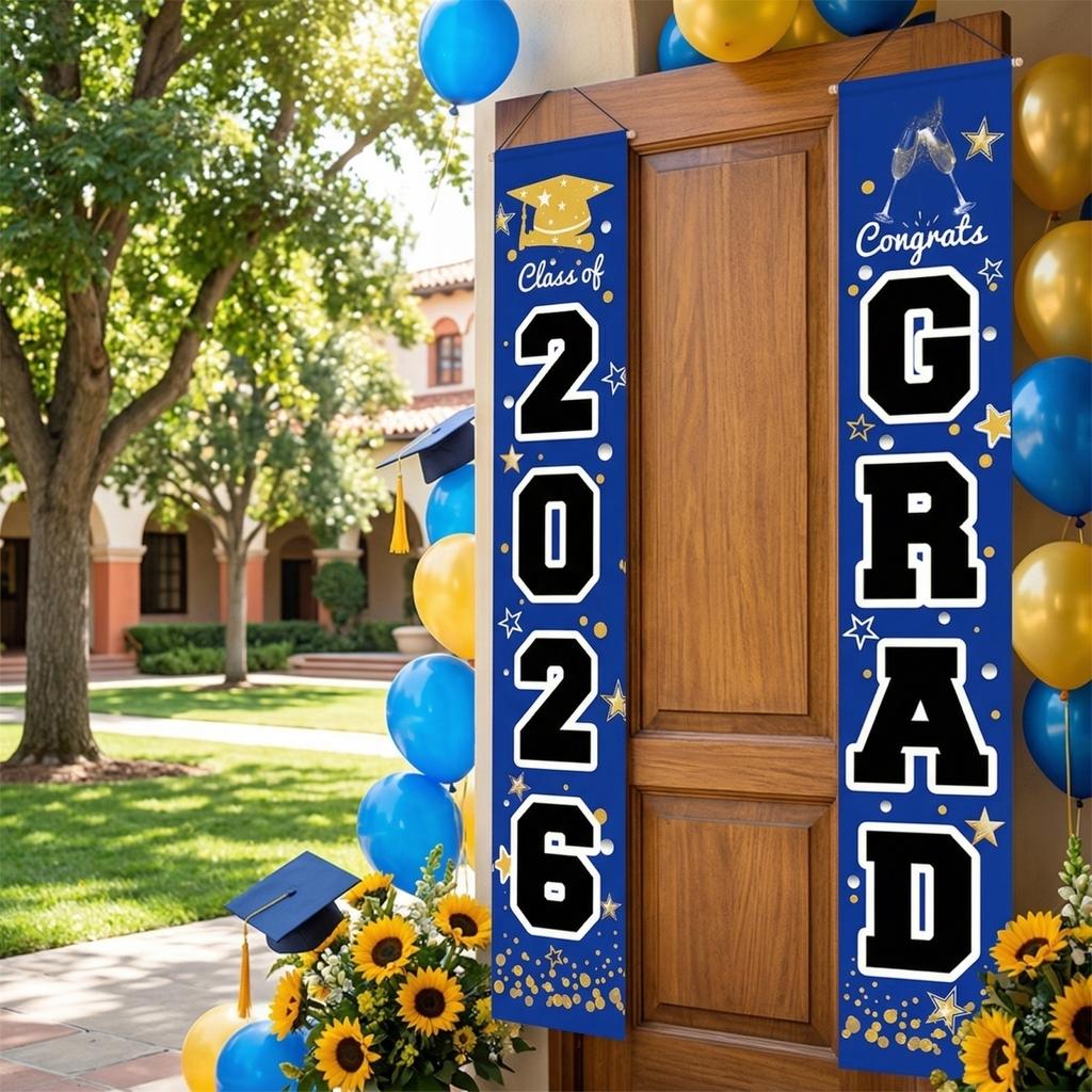 Graduation Class Decoration Door Flag Hanging Flag Graduation Party Decoration Supplies