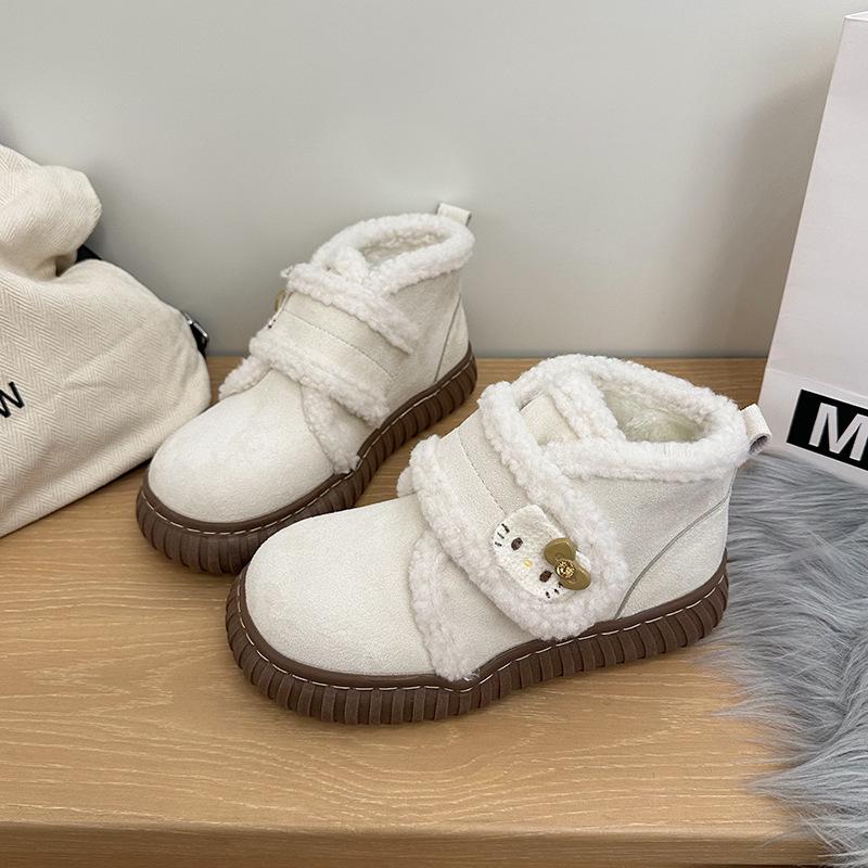 Women's Thick Bottom Cartoon Cute Winter Lightweight Warm Anti Cold Padded Snow Boots Non-slip Wear Casual Sneakers Cotton Boots Fur Shoes
