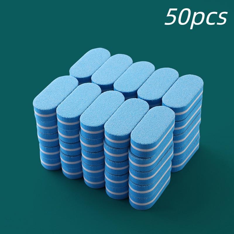 50PCS Nail File Polishing Sponge Mini Small Oval Double Sided Polishing Repair Type Bean Curd Block Manicure Tool Manicure Set