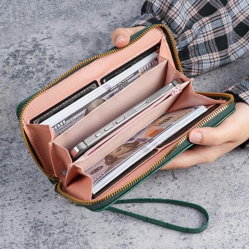 New Ladies Purse Long Korean Fashion Single Zipper Multi-card Student Wallet Mobile Phone Bag Handbags